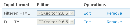 CKEditor Input format