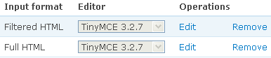 TinyMCE Input Format