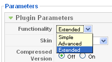 Plugin parameter