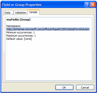 InfoPath secondary namespace