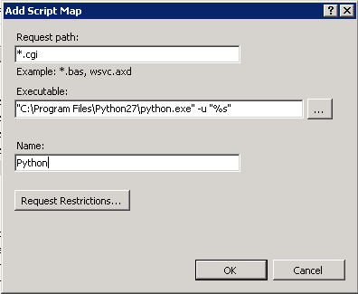 IIS add script map