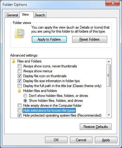 How to View a Computer File Extension