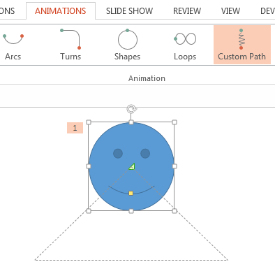 Visible animation path in PowerPoint