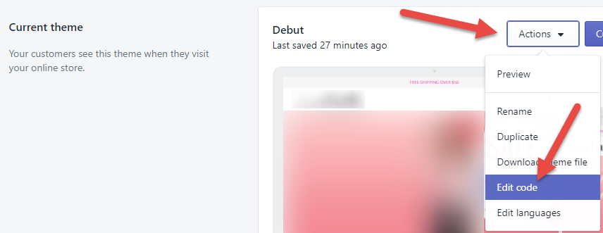 Shopify Theme Edit Code