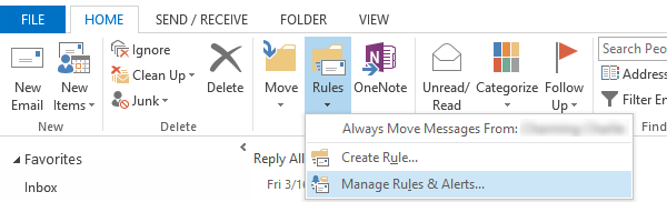 Microsoft Outlook File Manage Rules