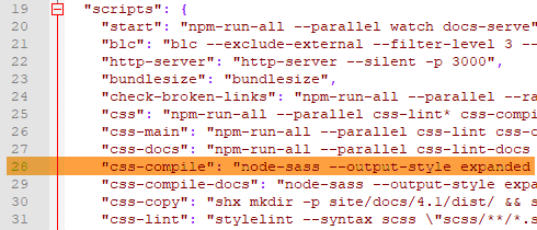 Bootstrap package.json change command