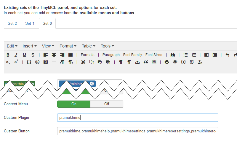 Joomla TinyMCE Set 0