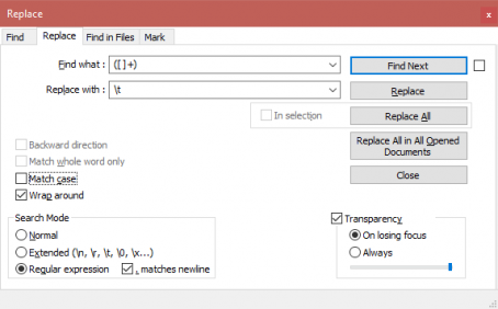 notepad regular expression excapeangle bracket