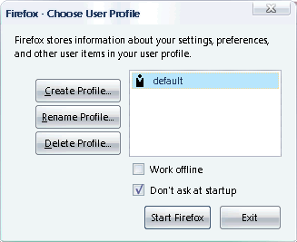 FireFox - Choose User Profile