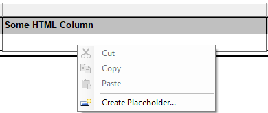 SSRS textbox with cursor and Create Placeholder menu