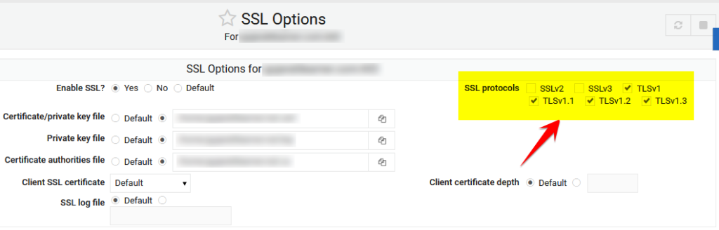 Virtual Server Enable TLS