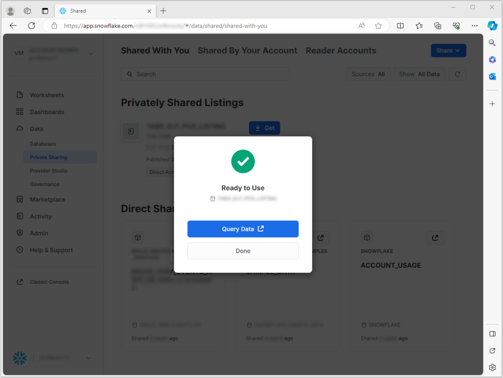 Snowflake Data Share Ready to Use